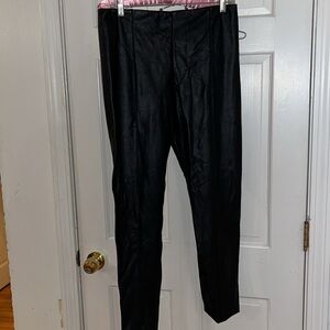 LYSSE size XL black faux leather lined leggings